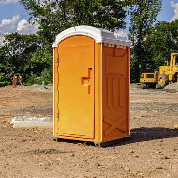 how often are the portable restrooms cleaned and serviced during a rental period in Rodney Iowa